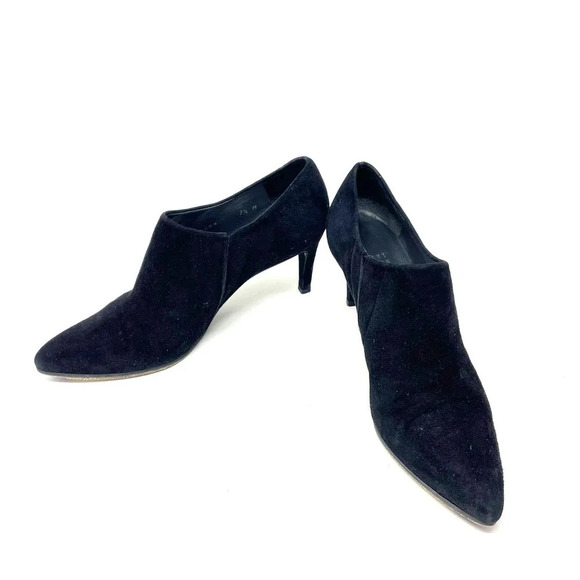 Stuart Weitzman Black Suede Pointed Toe‎ Stiletto Heel Ankle Bootie Size 7.5 - Picture 5 of 10